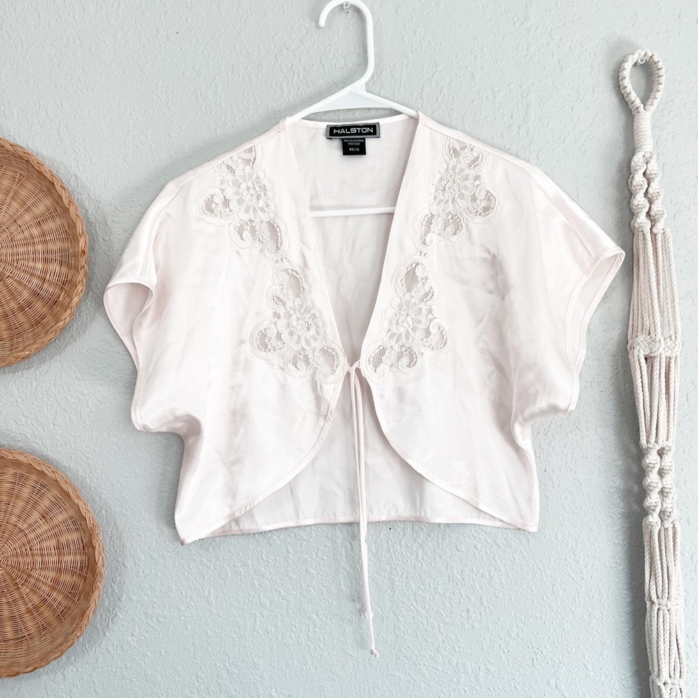 Vintage lace silk top